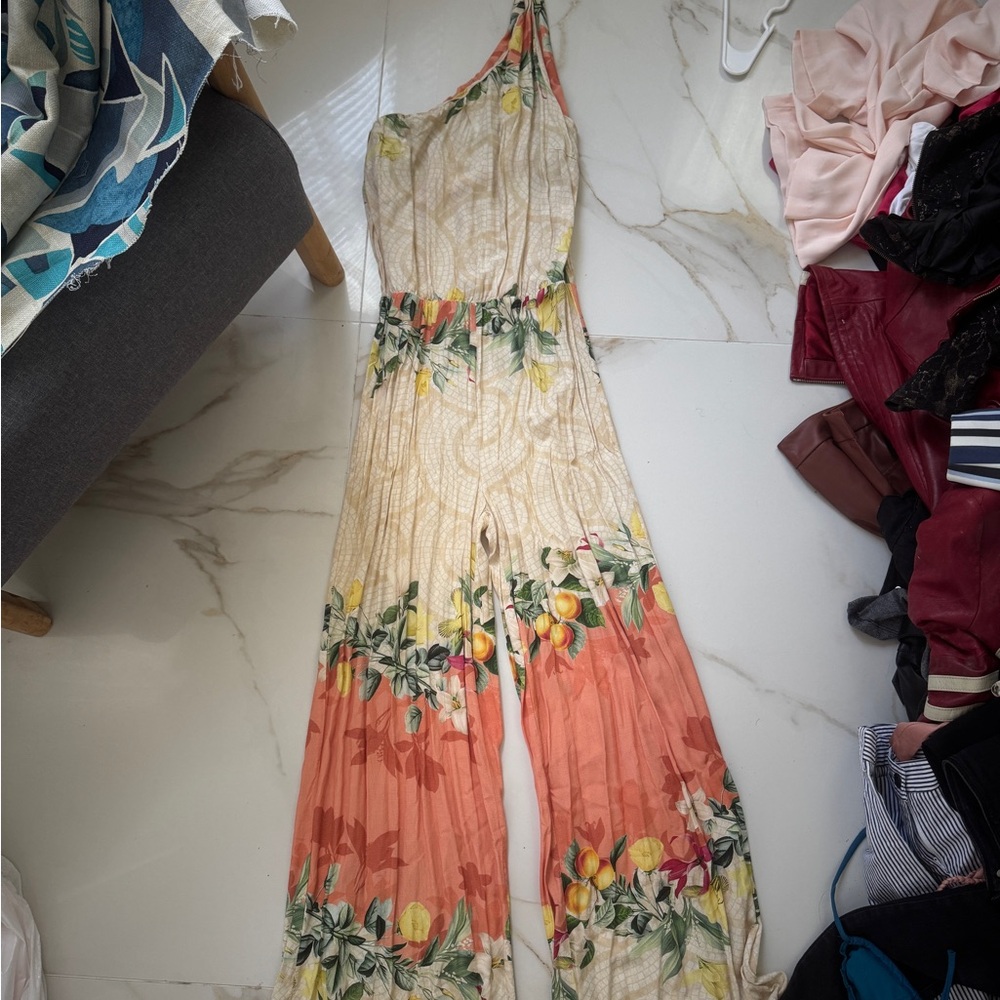 Floral One-Shoulder Jumpsuit